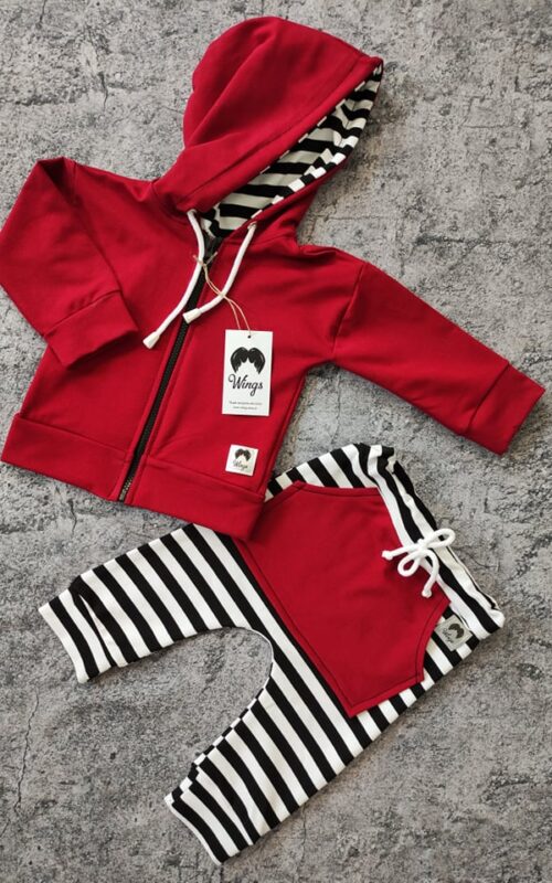 Dres paski z bordo