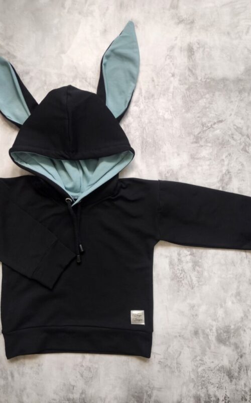 Bluza czarna z brudnym błękitem