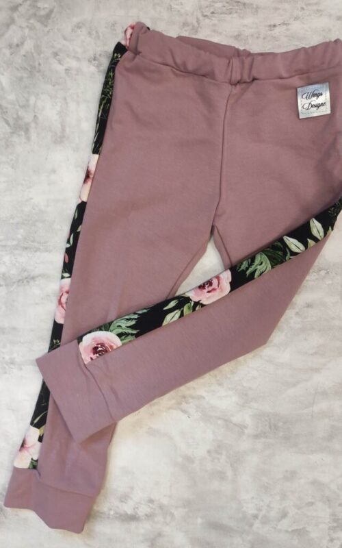 Spodnie różowe z kwiatkami rozmiar 98