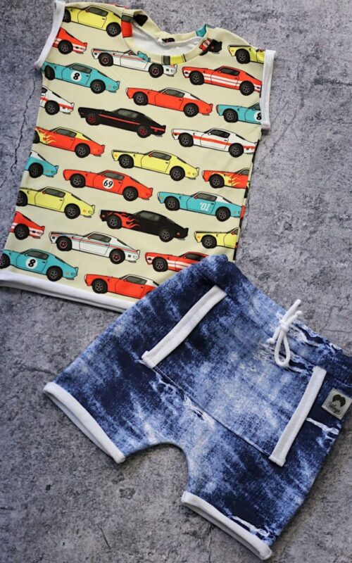 Komplet letni samochody z jeans