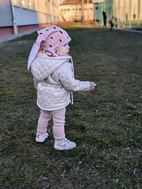 Kurtka parka pikowana beżowe romby