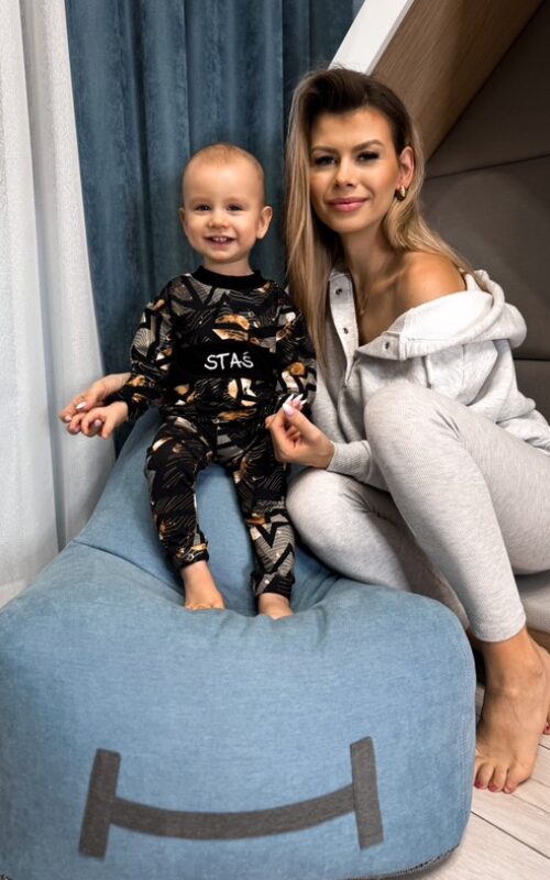 Dres Geometria miodowo czarna z imieniem