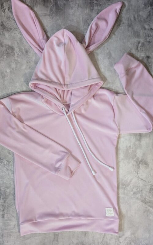 Bluza welurowa pudrowy róż