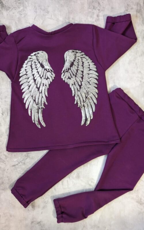 Dres fioletowy Aniołek ze skrzydłami