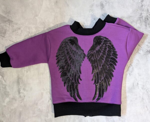 Bluza bomberka fioletowa Aniołek ze skrzydłami