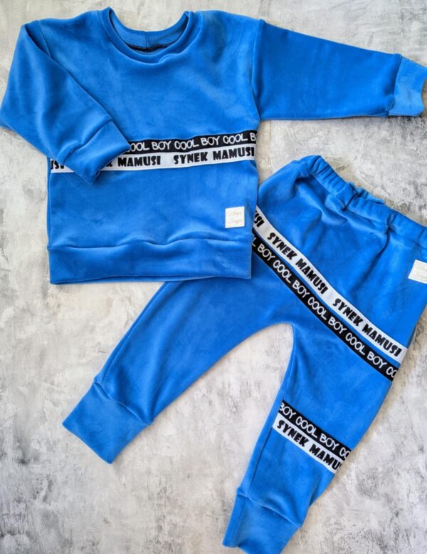 Dres welur super soft niebieski Cool Boy Synek Mamusi