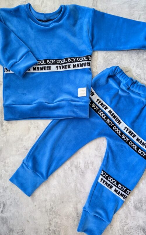 Dres welur super soft niebieski Cool Boy Synek Mamusi