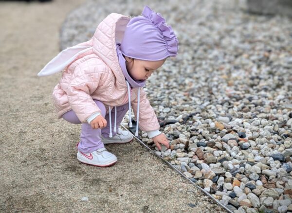 Kurtka pikowana królik parka romby różowe plus turban i komin