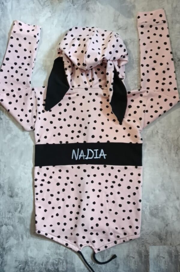 Bluza kropki na różu z imieniem