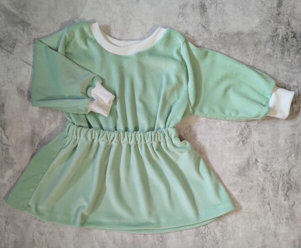 Sukienka pistacjowa welur super soft