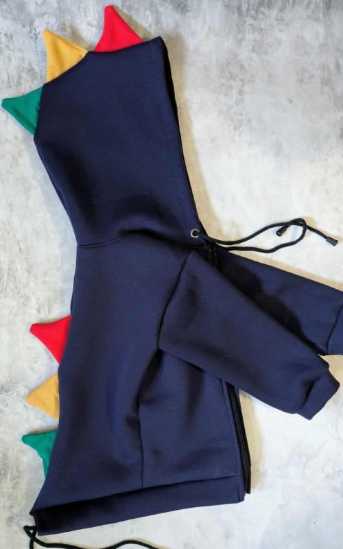 Bluza parka granatowa z kolorowymi kolcami