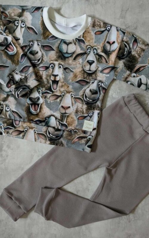 Dres śmieszne owieczki z szarym