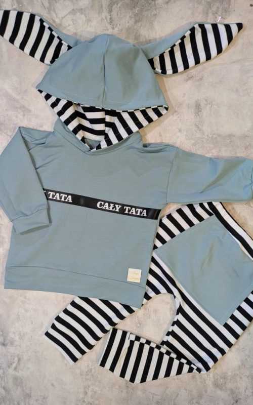 Dres brudny błękit z paskami Cały Tata