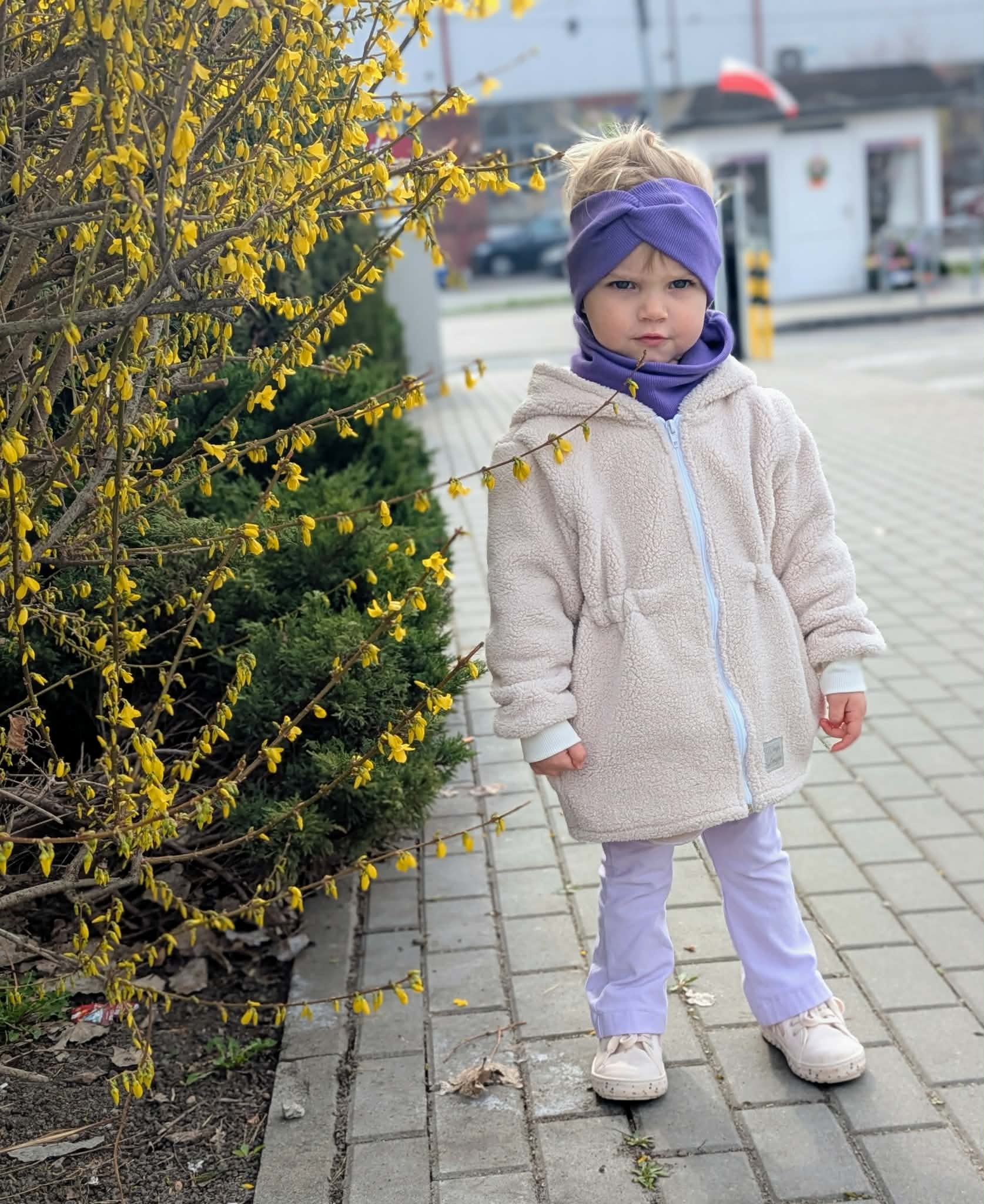 Bluza parka polar baranek beżowa