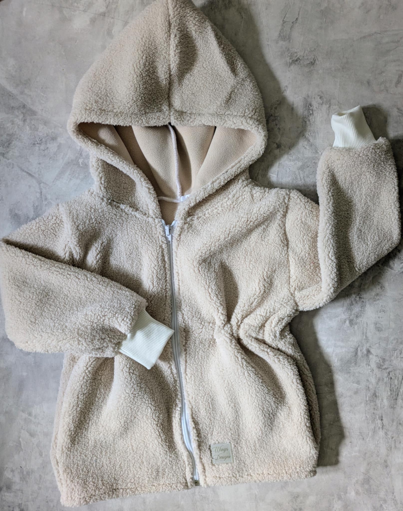 Bluza parka polar baranek beżowa