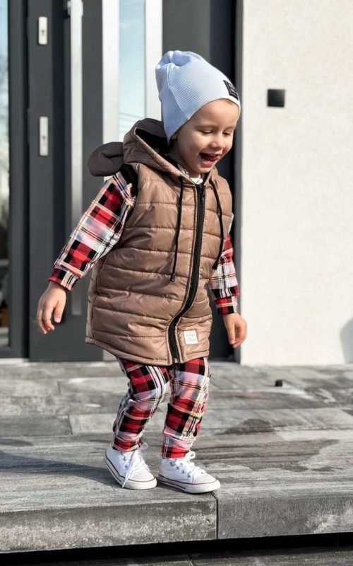 Bezrękawnik pikowany brązowy