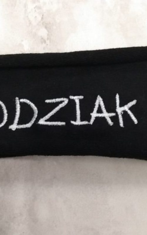 Opaska dla dziecka dowolny kolor z haftem SŁODZIAK – handmade