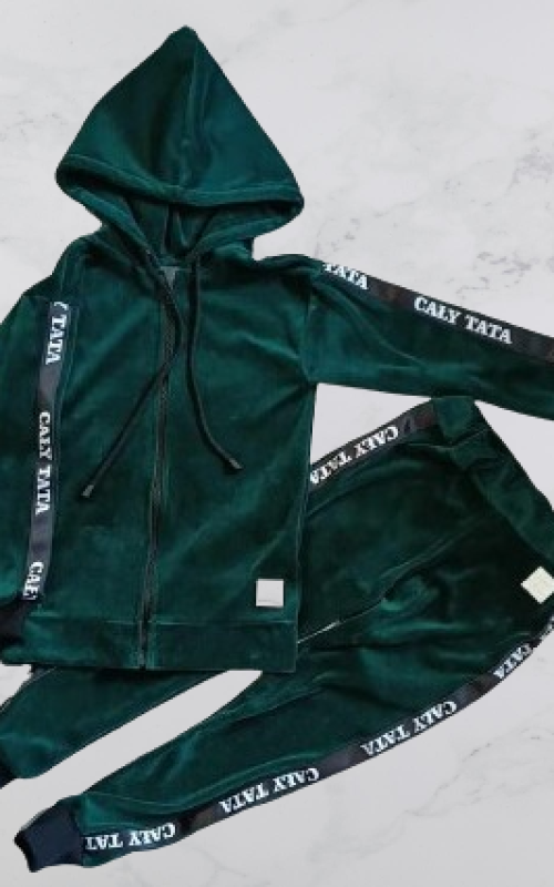 Dres welur super soft butelkowa zieleń Cały Tata