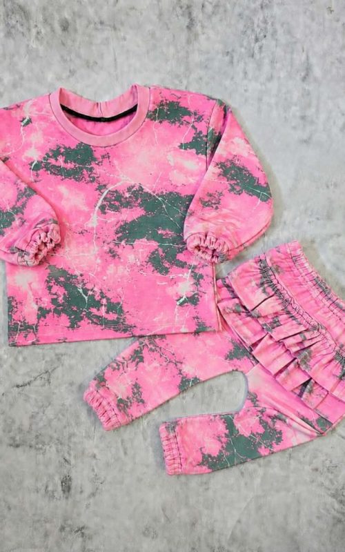 Dres dziewczęcy różowa skała – bluza i spodnie