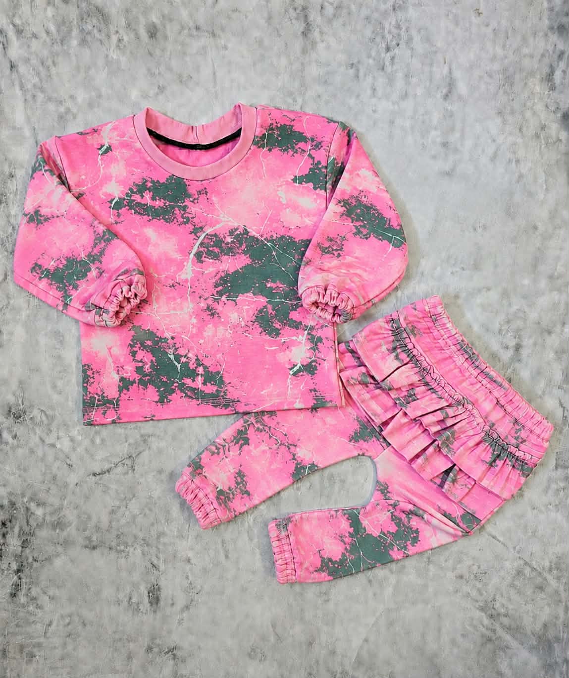 🌸 Dres dziewczęcy różowa skała – bluza + spodnie