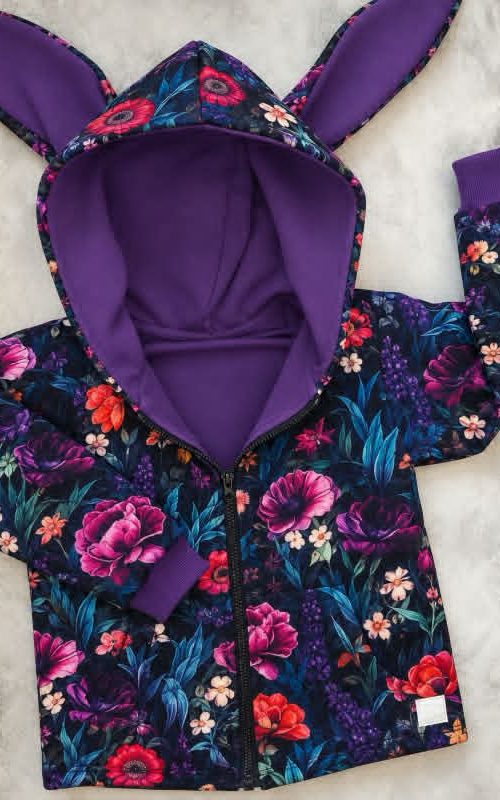 Kurtka softshell dziecięca Flowers Garden z uszami