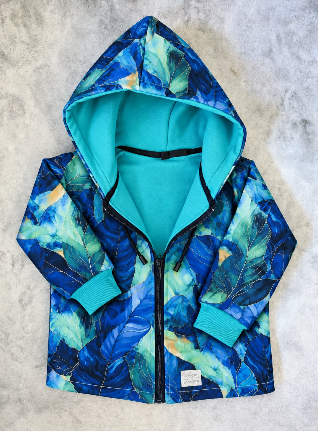 Kurtka softshell dziecięca Lazurowe Liście